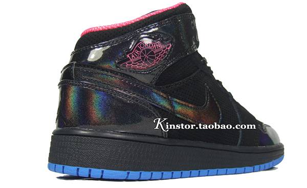 Air Jordan 1 Phat Girl's Black Spark Blue Crystal 454659-001