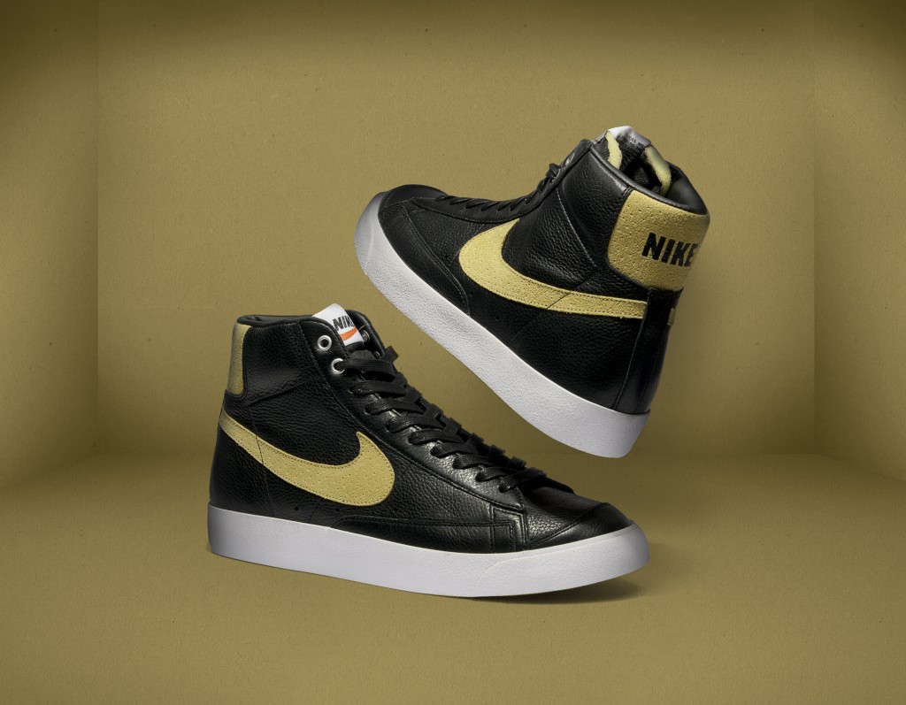 nike blazer black and gold