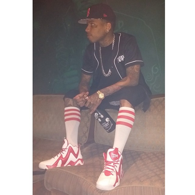 Kid Ink wearing Reebok Kamikaze 2