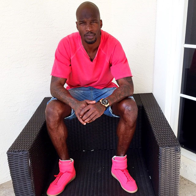 Chad Johnson wearing Maison Martin Margiela Future Pink