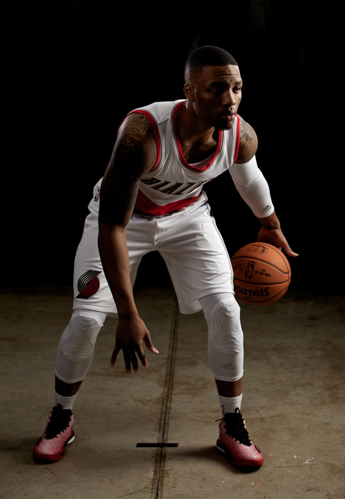 Dame Lillard wearing adidas Crazylight Boost PE