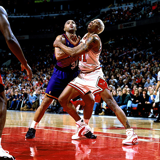 Dennis Rodman wearing the Nike Air Wayup