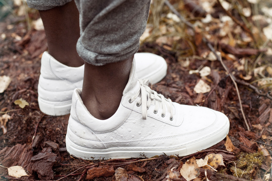 Filling Pieces AW 13 low top white ostrich