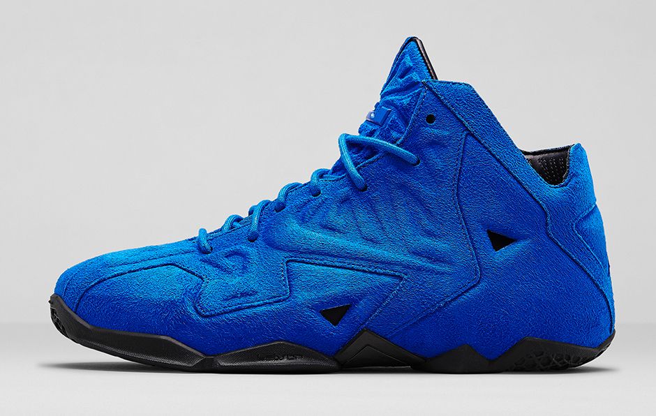 Nike LeBron 11 EXT Blue Suede Profile