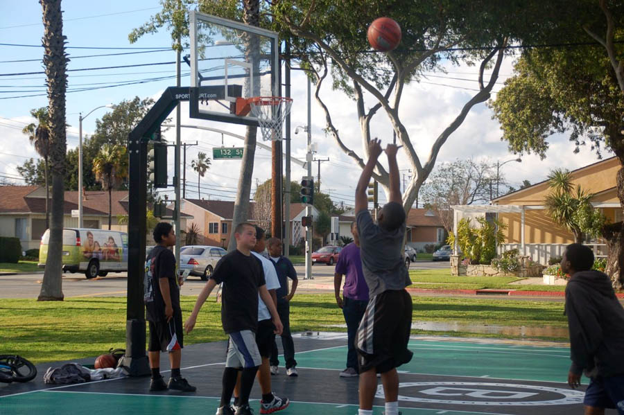 Kids Enjoying Brandon Jennings' Refurbished Rowley Park Basketball Court