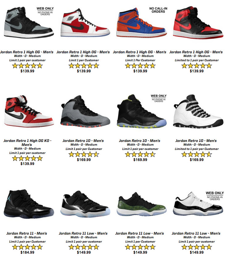 all jordans ever made with names