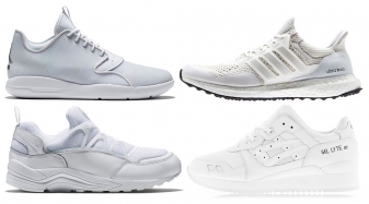 all white athletic shoes
