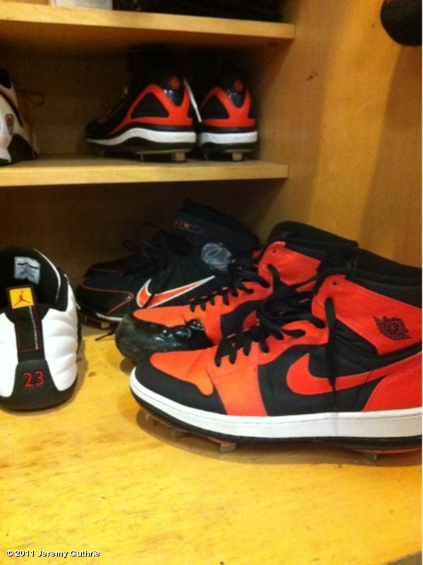 Jeremy Guthrie Air Jordan I PE Cleat Orioles Baltimore