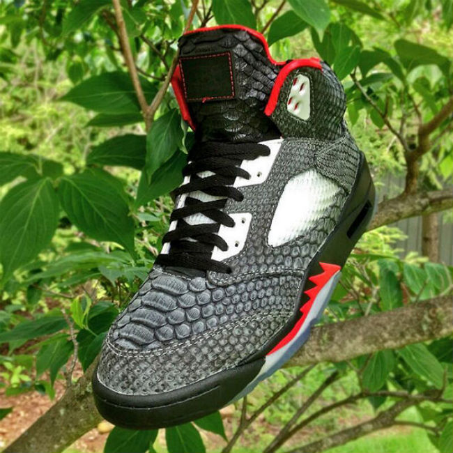 Air Jordan IV Fire Red Python Customs by JBF 