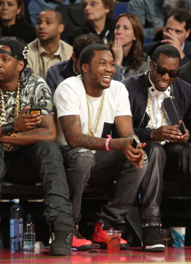 Meek Mill wearing Air Jordan 6 Retro Infrared 23