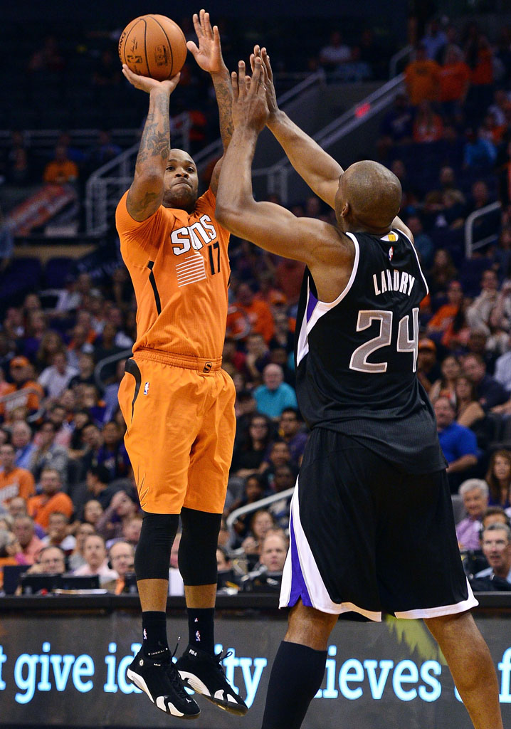 PJ Tucker wearing Air Jordan XIV 14 Michael Finley PE (1)