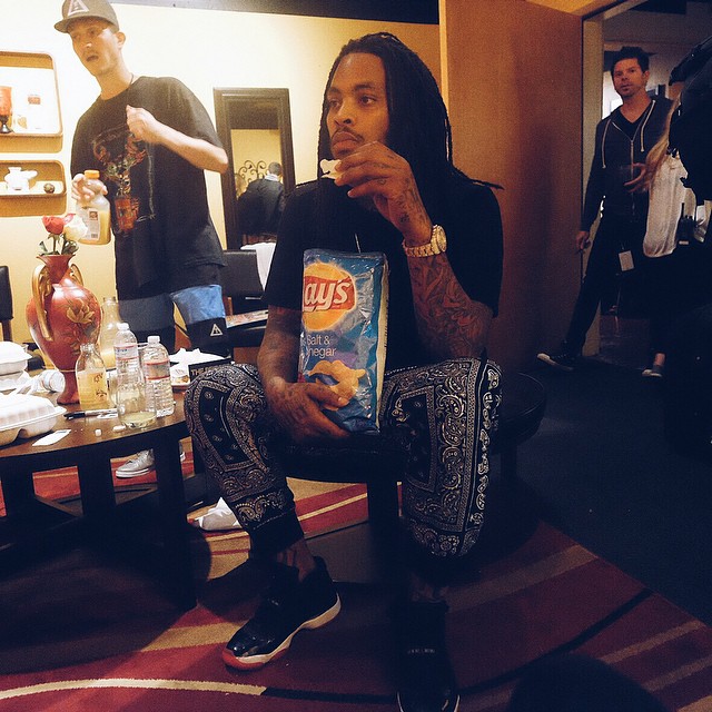 Waka Flocka Flame wearing Air Jordan XI 11 Bred