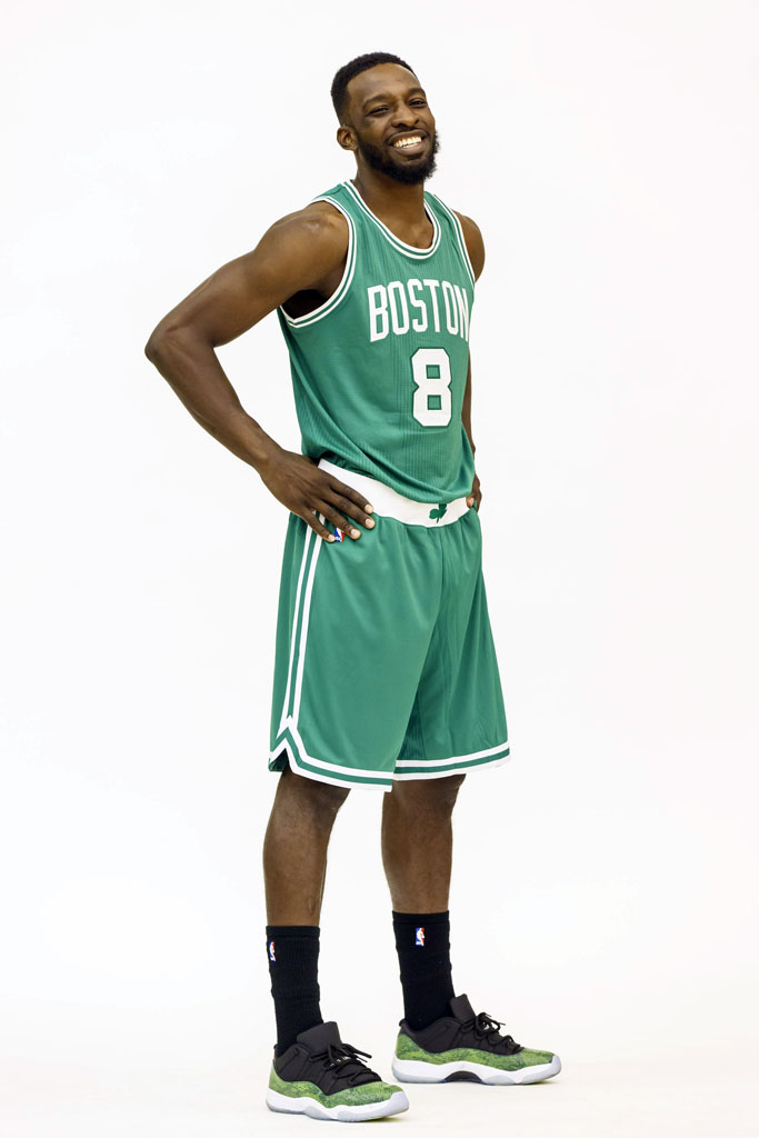 Jeff Green wearing Air Jordan XI 11 Low Green Snake