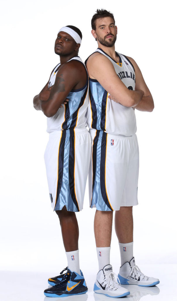 Zach Randolph wearing Nike Air Max Body U PE; Marc Gasol wearing Nike Hyperdunk 2013 PE