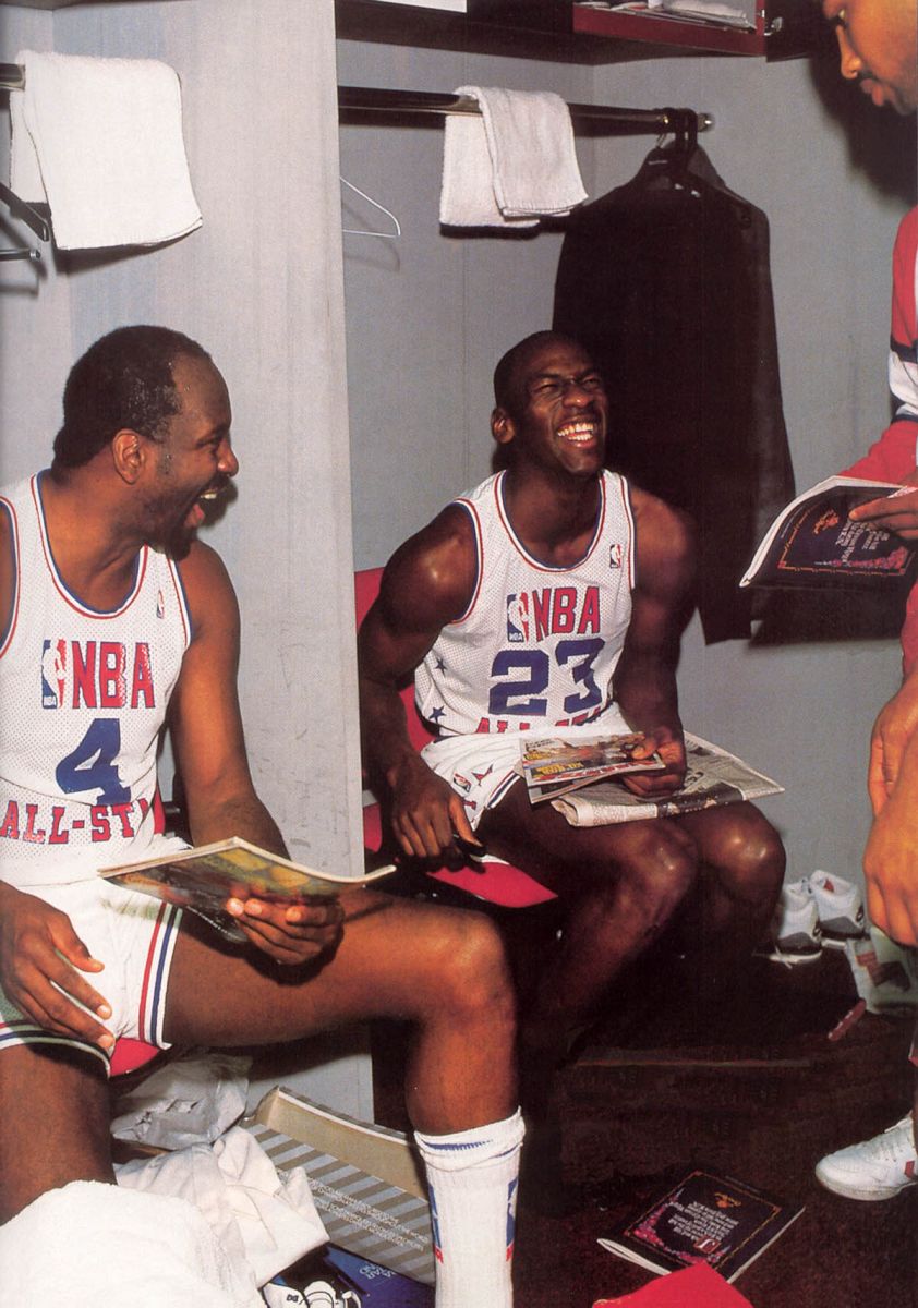 Michael Jordan wearing the "Cement" Air Jordan III