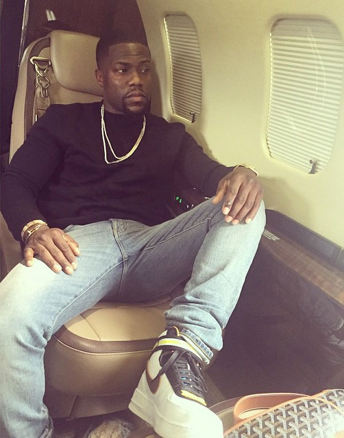 Kevin Hart wearing Nike Air Force 1 High RT White