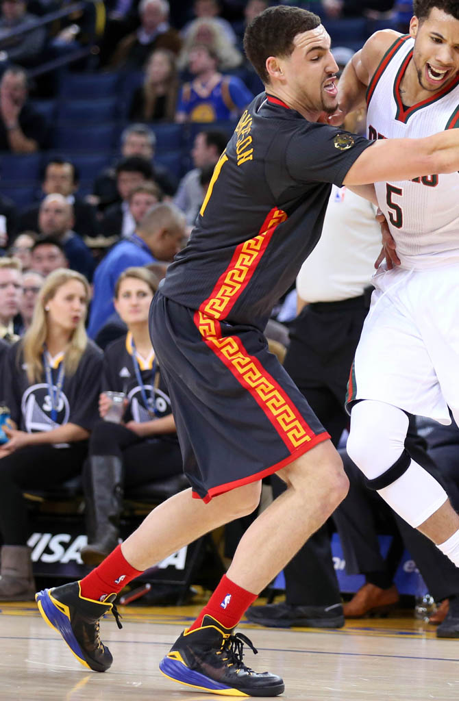 Klay Thompson wearing Nike Hyperdunk 2014 PE