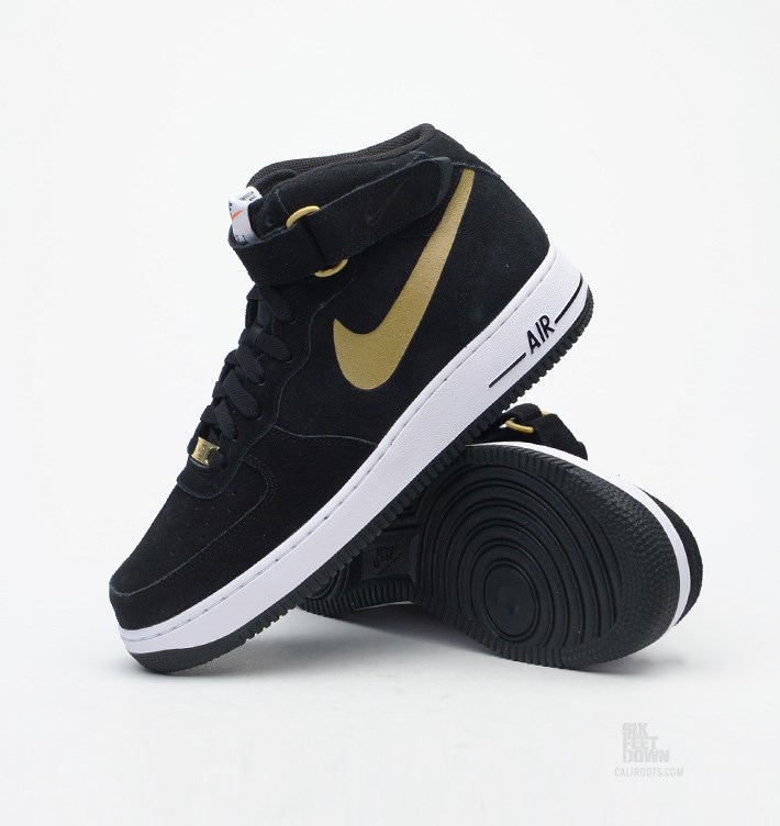 nike air force 1 high black and gold