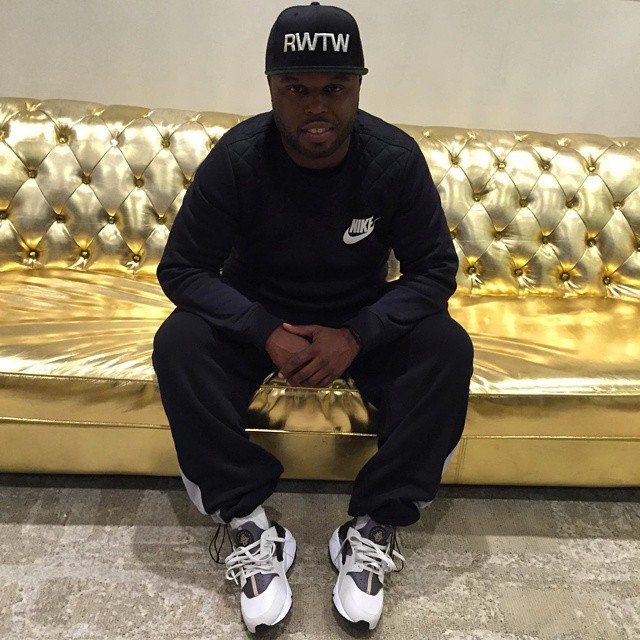 DJ Steph Floss wearing Nike Air Huarache Light Ash