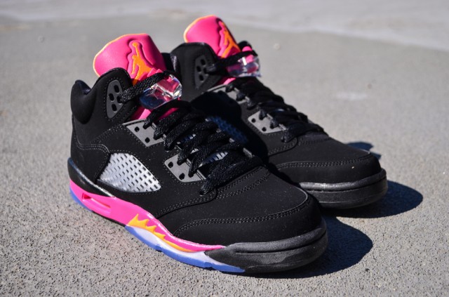 jordan 5 black pink and orange