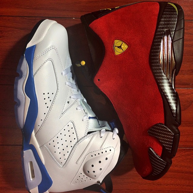 YG Picks Up Air Jordan VI 6 Sport Blue & Air Jordan XIV 14 Ferrari