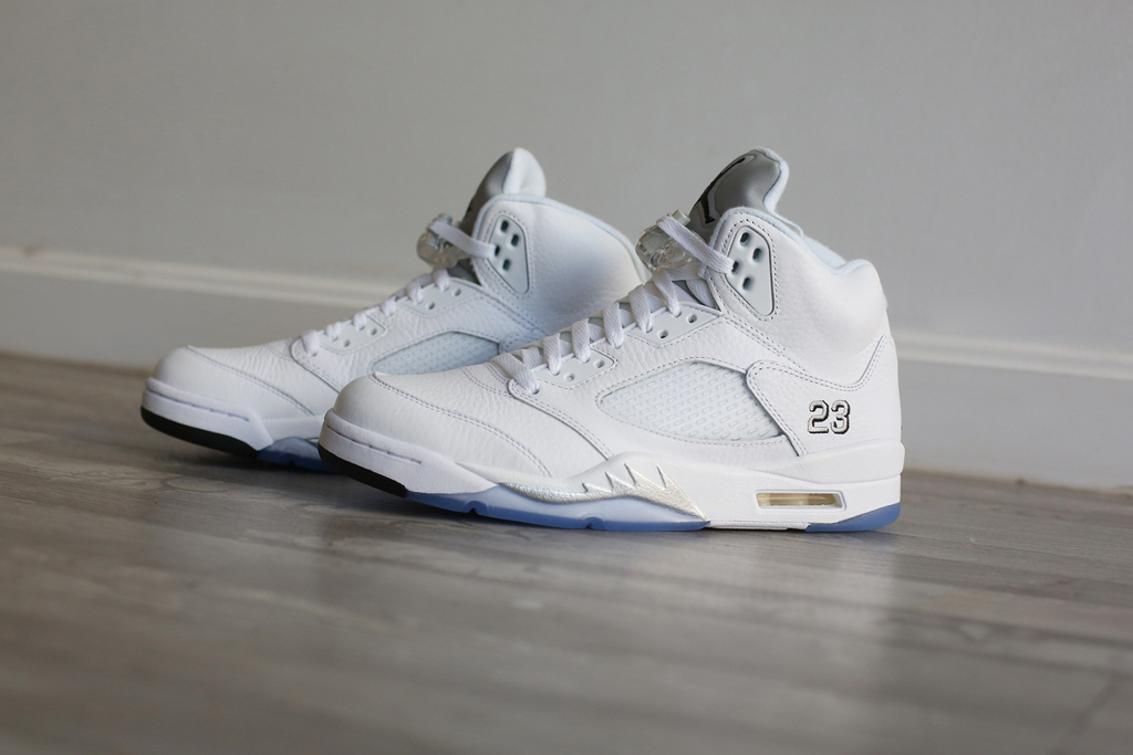 jordan 5 metallic white