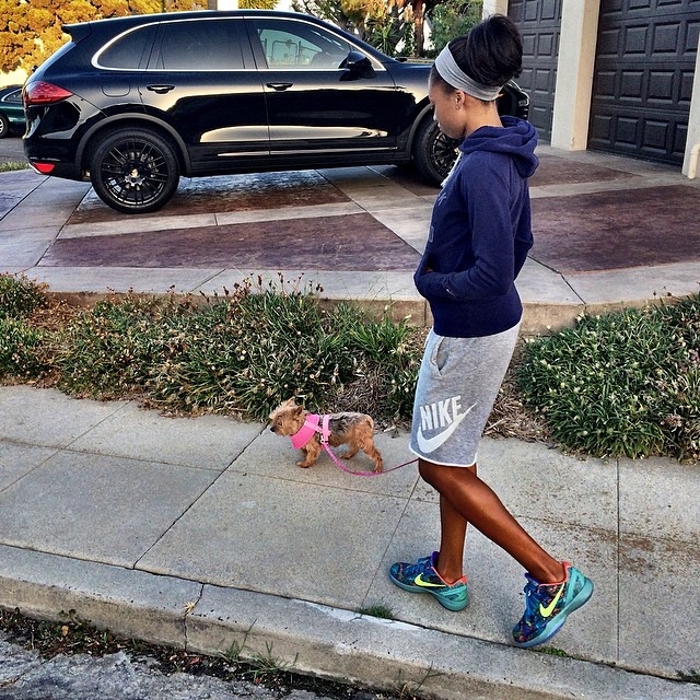 Allyson Felix wearing Nike Kobe VI 6 Prelude