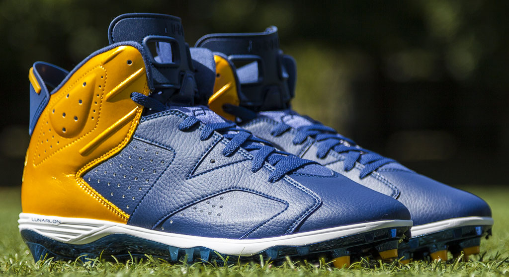 Dwight Freeney's Air Jordan VI 6 Chargers PE Cleats (1)