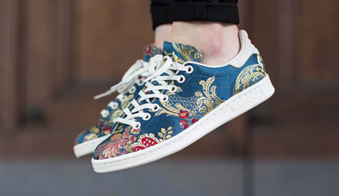 adidas with flowers on them