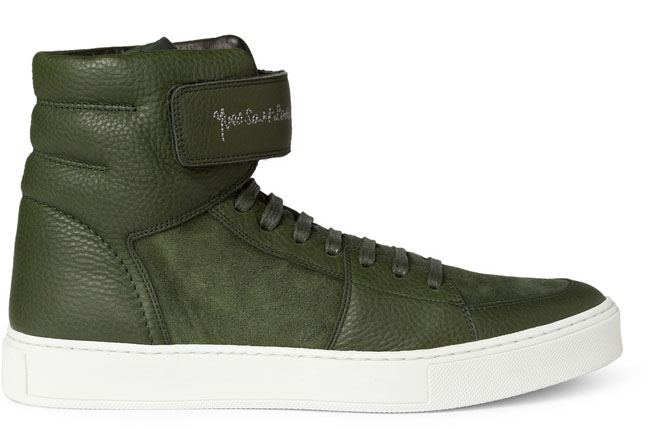 Yves saint laurent suede discount and leather high top sneakers