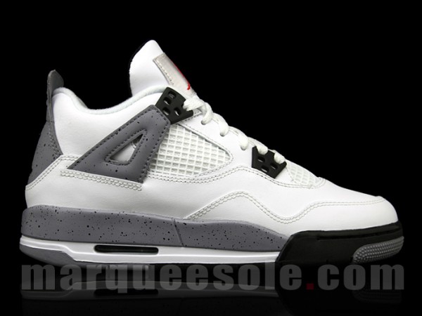 Air Jordan Retro 4 GS - White/Cement 