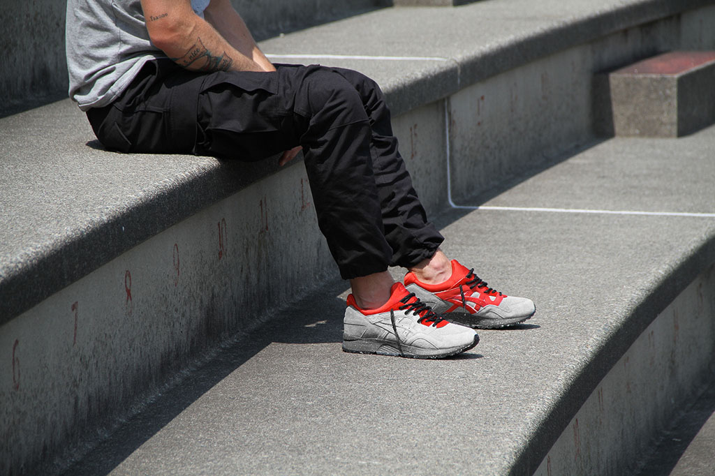 asics gel lyte v red grey