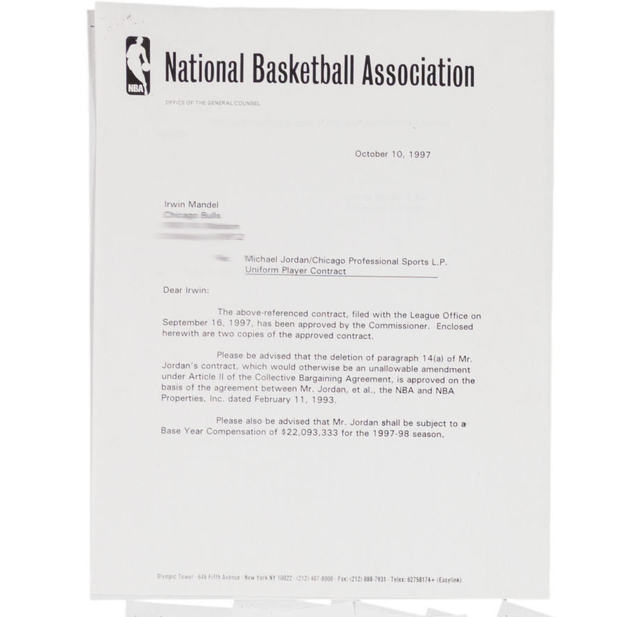 michael jordan original nike contract