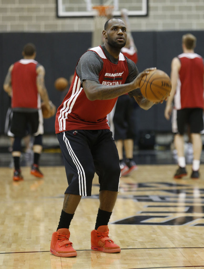 LeBron James wearing Nike Air Yeezy II 2 Red October (6)