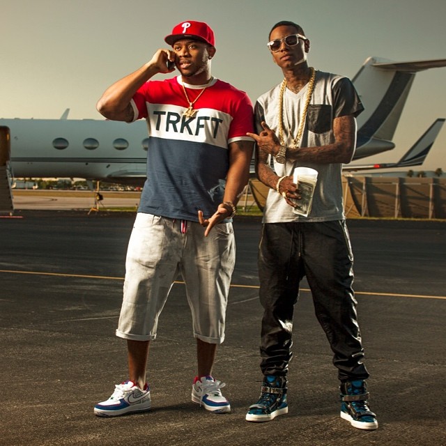 Soulja Boy wearing Giuseppe Zanotti Sneakers; Mack Maine wearing Nike Air Force 1 Puerto Rico