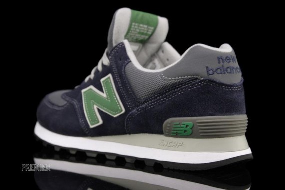 new balance 574 navy and green