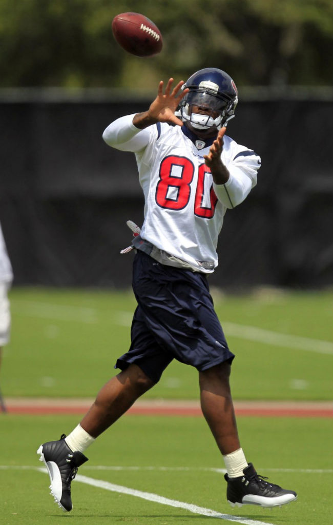 Andre Johnson wearing Air Jordan XII 12 Playoff Cleats (1)