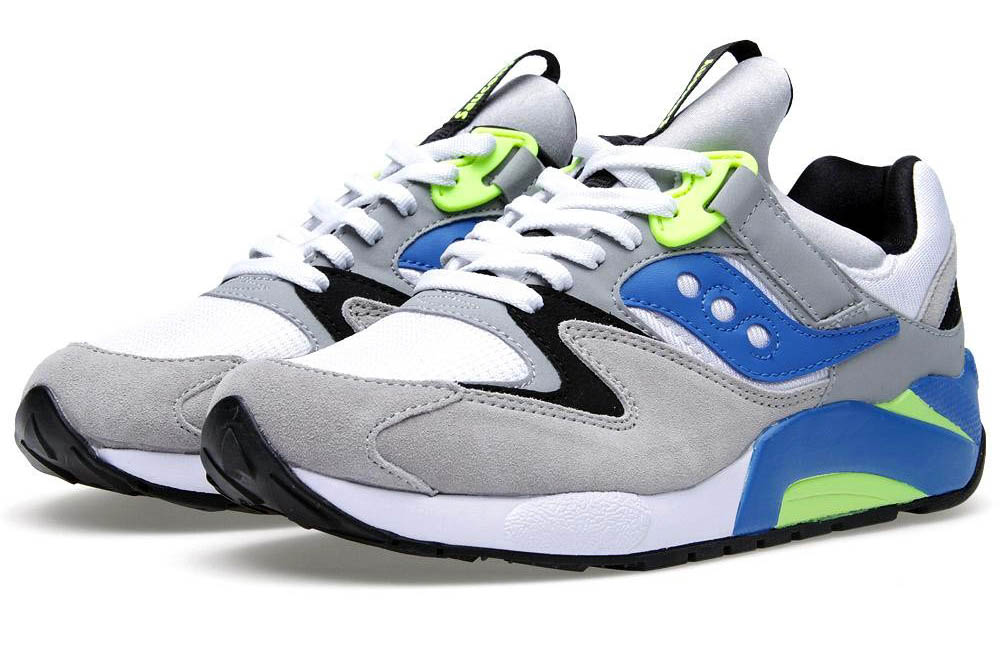 saucony grid 9000 white blue