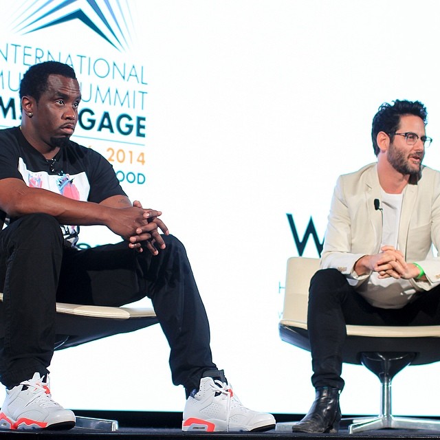 Diddy wearing Air Jordan VI 6 White/Infrared