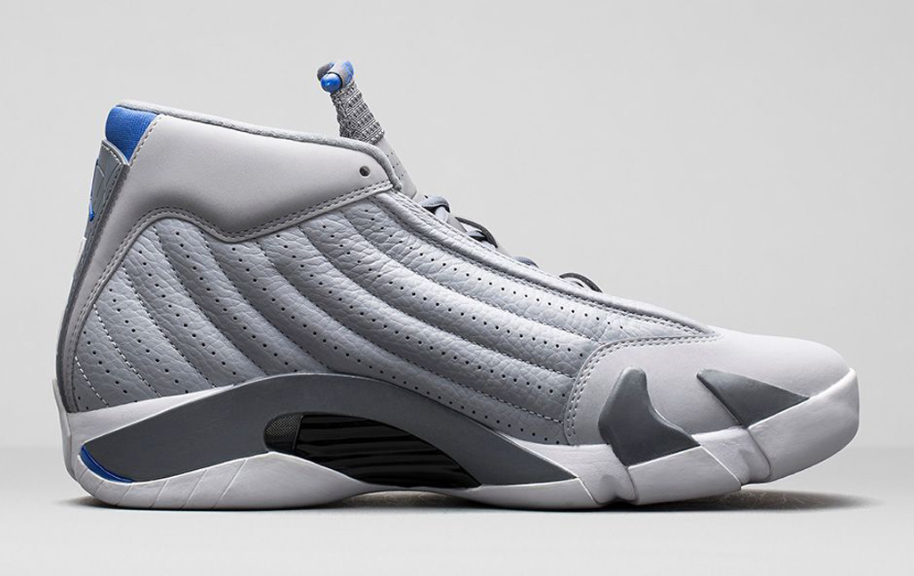 An Official Look At The Air Jordan 14 Retro In Wolf Grey/Sport Blue ...