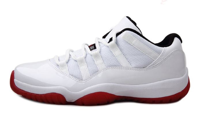red white low top 11s