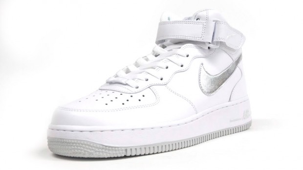 Nike Air Force 1 Mid - White/Silver 