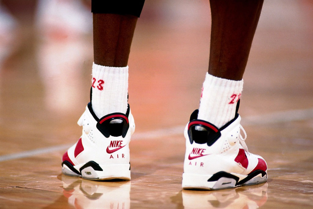 Flashback: Michael Jordan Wearing the 'Carmine' Air Jordan 6 | Complex