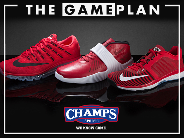 champs red shoes