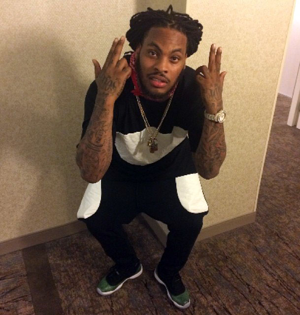 Waka Flocka Flame wearing Air Jordan XI 11 Low Green Snake