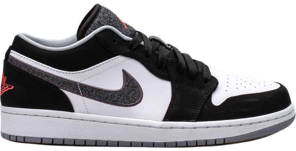 black and grey low top 1s