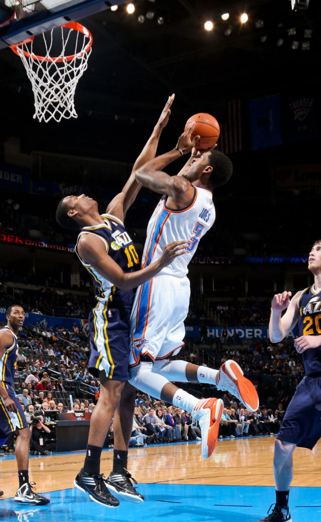 Perry Jones wearing adidas adizero Crazy Light 2; Alec Burks wearing adidas adizero Crazy Light Low