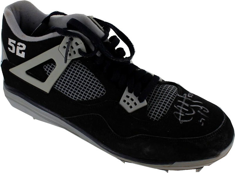 CC Sabathia Air Jordan IV 4 Black/Grey PE (2)