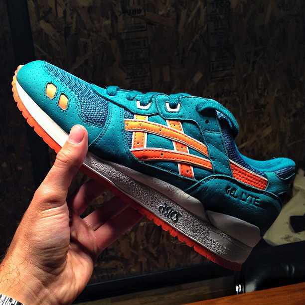 asics gel lyte green orange