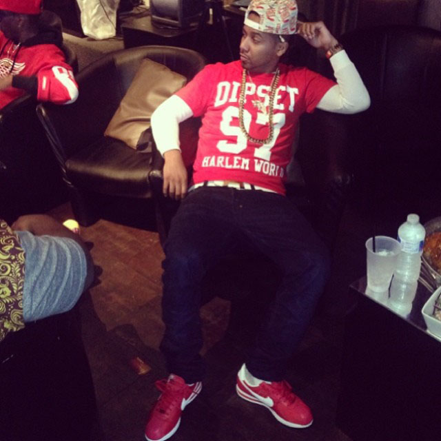 Juelz Santana wearing Nike cortez